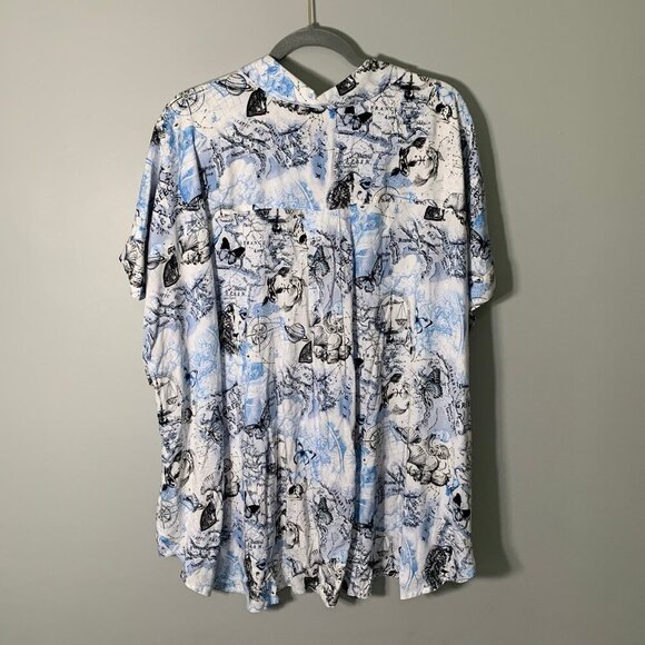 NEW Jane & Delancey lightweight short sleeve flowy novelty vacation button up - Picture 6 of 9